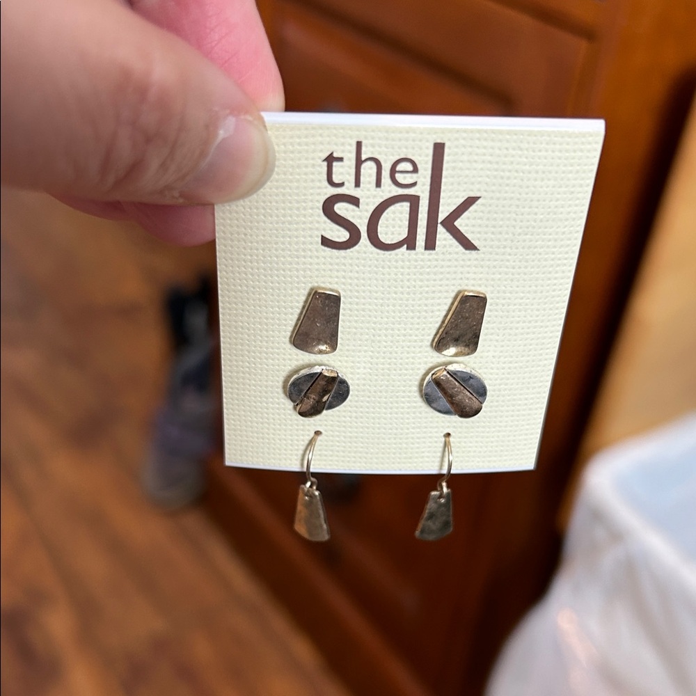 The Sak Gold and Silver Earrings